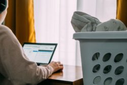 laundry on desk