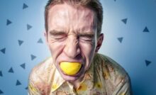 man with lemon mouth